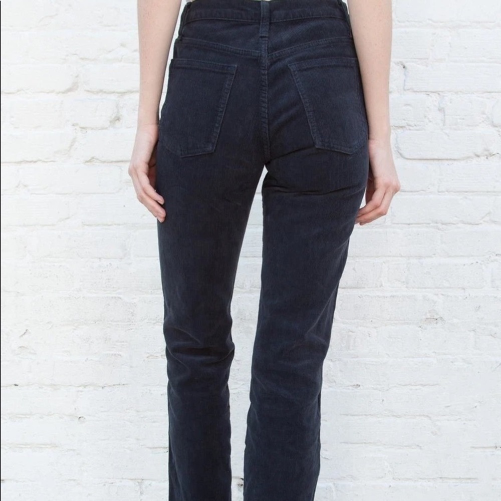 Brandy Melville J Galt High-Waisted Corduroy Pants (Black)
